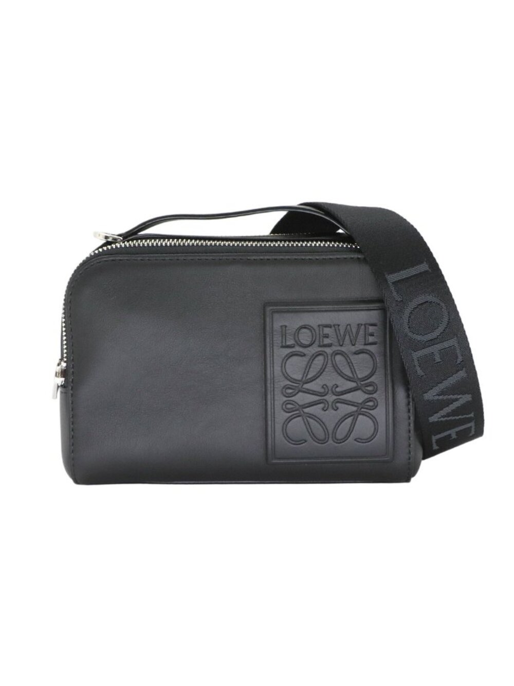 Loewe Crossbody Camera Bag Mini 2-Way Leather Black